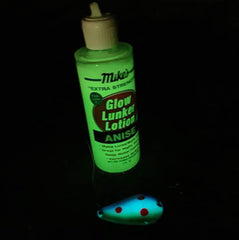 Atlas Mike's Lunker Lotion Anise Glow on-lure application for night fishing.