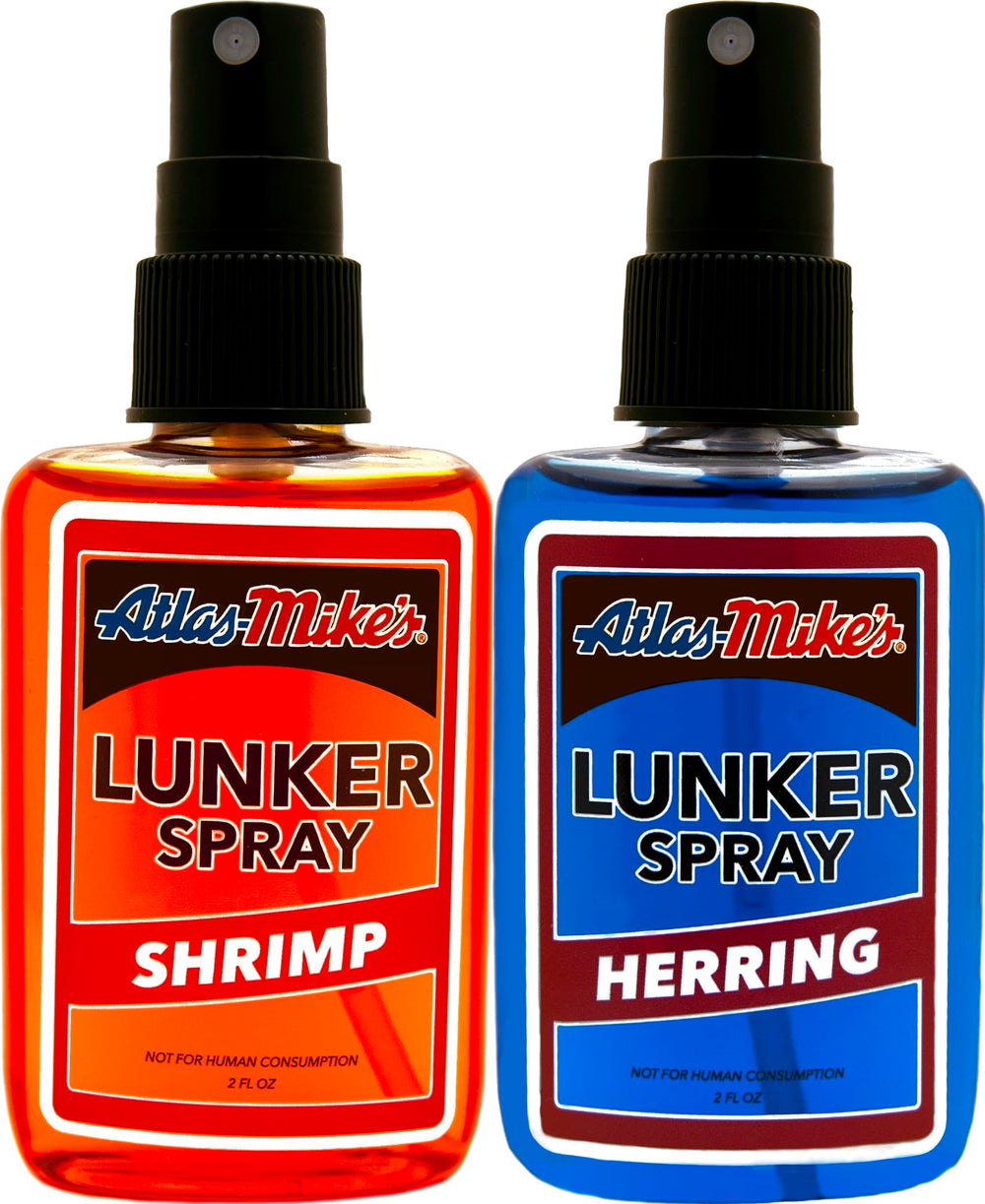 Two-bottle Atlas-Mike's Lunker Spray 2oz 2-pack with Herring and Shrimp scents