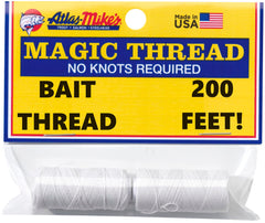 Two 100 ft spools of Atlas Mike's Magic Thread White for bait sacs