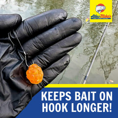 Atlas Mike's Spawn Net secures salmon eggs during rigging.