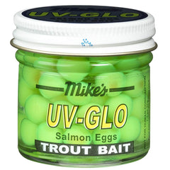 Atlas Mike's UV Glo Egg 1022 front view showing chartreuse glow for trout