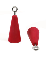 Atomik Hanging Cones red with embedded eye bolts for setup.