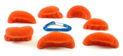 Atomik dripstone mini jug orange — compact bolt-on hold for steep terrain workouts