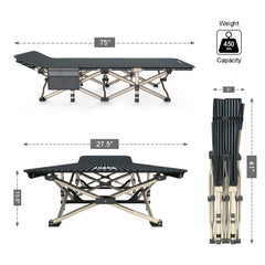 ATORPOK camping cot with portable storage bag for easy transport.