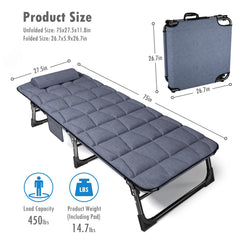 ATORPOK cot four-position backrest adapts for lounging or reading.
