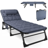 ATORPOK folding cot padded-mattress provides portable comfort for camping or travel.