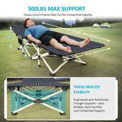 ATORPOK cot fabric 600D resists water and cleans easily for outdoors.