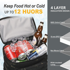 ATRIPACK cooler interior reveals 10mm insulation for long-lasting cold or warm meals.