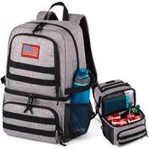ATRIPACK tactical double-deck cooler backpack front view shows large capacity for meals and drinks.
