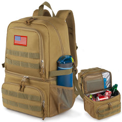 ATRIPACK Tactical Double Deck Cooler Backpack front view showing dual compartments for organized meals