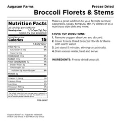 Augason Farms broccoli ready-to-eat veggie snack from the can.