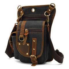 AUGU Canvas Drop Leg Bag front view shows organized pockets for quick access.