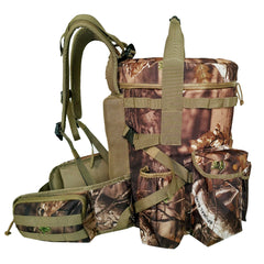 AUSCAMOTEK camo water-resistant fabric on backpack for rugged outdoor use.