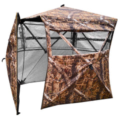 AUSCAMOTEK ground blind spacious for 2-3 hunters with gear.