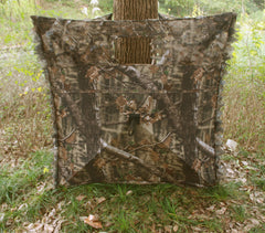 AUSCAMOTEK Leafy Hunting Blind 3-panel configuration enables versatile shooting access