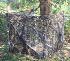 AUSCAMOTEK lightweight camouflage blind ready for quick transport.