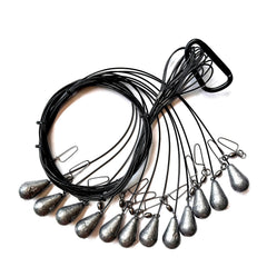 Auscamotek tangle-free Texas rig closeup highlights durable steel cord for easy decoy handling.