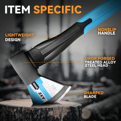 Auto Dynasty forged steel blade demonstrating durable wood splitting