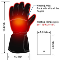 Autocastle heated gloves showing palm back heat area for full hand warmth
