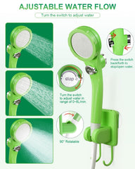 AUTOPkio camping shower suction-base stays stable on uneven grounds.