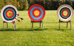 AUVIM archery target straw solid stacked layers ready for different bow weights.