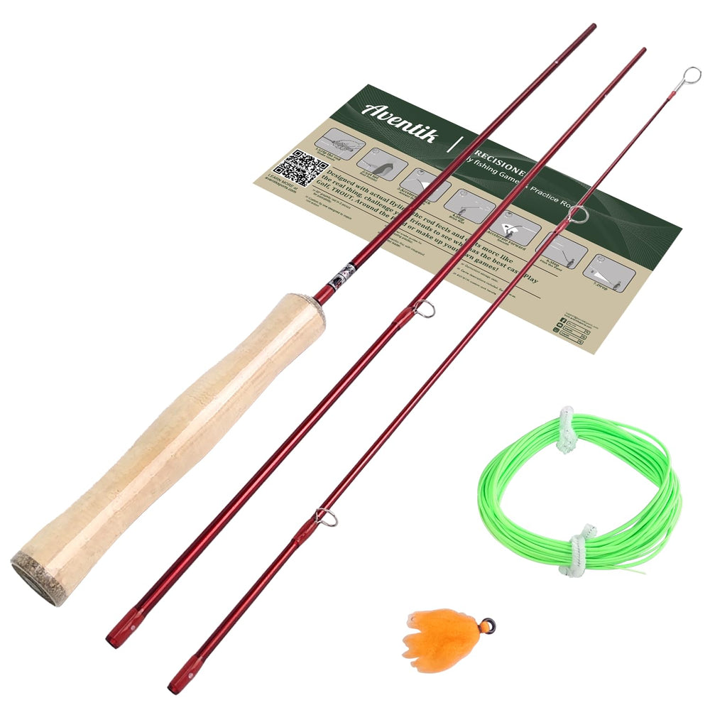 Aventik 4ft 0in practice fly rod for beginners with integrated line and leader