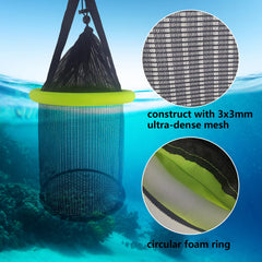 Basket in water with bait inside