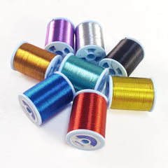Aventik metallic wrapping thread spool - blue color