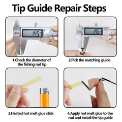 Stainless steel triangular frame rod tip guide with ceramic ring