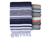 Averpak BodyForge Mexican Falsa Blanket blue, black and white folded for compact warmth