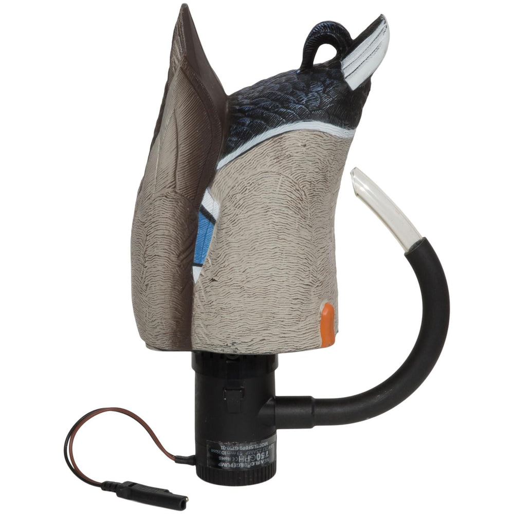 Avery GHG Finisher Spitter decoy with realistic duck-feeding motion attracts wary waterfowl.