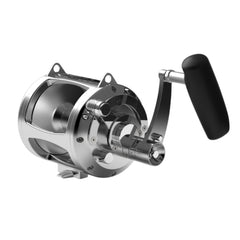 Avet EXW50/2RH-GD reel 2-speed lever detail, enabling versatile drag control.