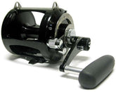 Avet Pro EXW 50/2 Right Hand reel in black, front view highlighting rugged aluminum construction
