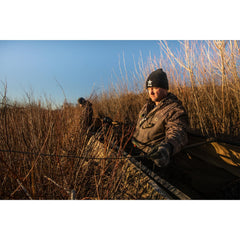 Avian-X A-Frame blind side view showing lightweight frame and camo pattern