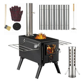 AVOFOREST hot tent stove with detachable chimney assembly for portable warmth