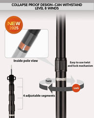 AVOFOREST tarp poles height 2.65m extended for larger tents and awnings