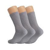 AWS American Made gray athletic crew socks for women, front view, 3-pack for daily wear.