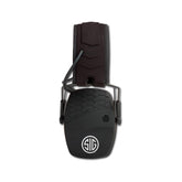 AXIL TRACKR Blu ear muffs front view offering compact protection for hunting and shooting