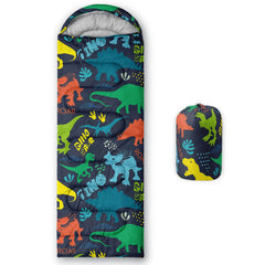 Axolotl blue dinosaur sleeping bag close-up zipper for easy entry and warmth.