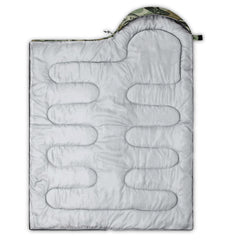 Axolotl military camouflage sleeping bag side zipper for easy entry.
