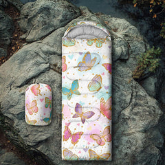 Axolotl sleeping bag with multi-color pattern adds vivid flair for kids and teens
