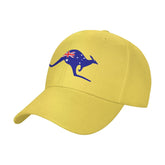 AXXOR Kangaroo baseball hat in yellow with adjustable back buckle, breathable fabric.