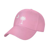 AXXOR Palmetto Trees peaked cap front view for versatile everyday styling