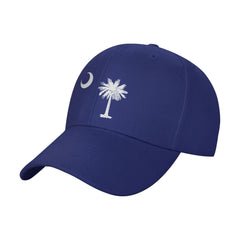 AXXOR South Carolina Palmetto Trees hat blue, front view, all-day comfort and sun protection.