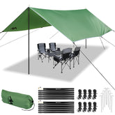 AYAMAYA camping tarp 10x15ft sun shelter provides wide shade for outdoor spaces.