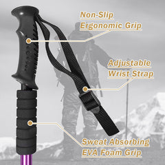 AYAMAYA hiking poles folded compact for easy backpack packing.