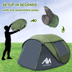 AYAMAYA 4-person tent interior — roomy space for family comfort.