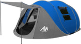 AYAMAYA pop up tent six-person front view highlighting spacious interior for family camping.