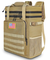 AYAMAYA tactical backpack cooler front view shows rugged 900D fabric for outdoor adventures.