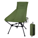 AYAMAYA ultralight high-back camping chair provides ergonomic support for outdoor comfort.